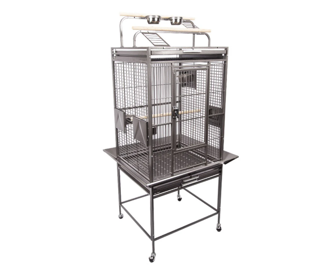 Avi One Parrot Cage W Play Pen 20mm Cage 76.5x71.5x158cm Sv Bk (242SB)