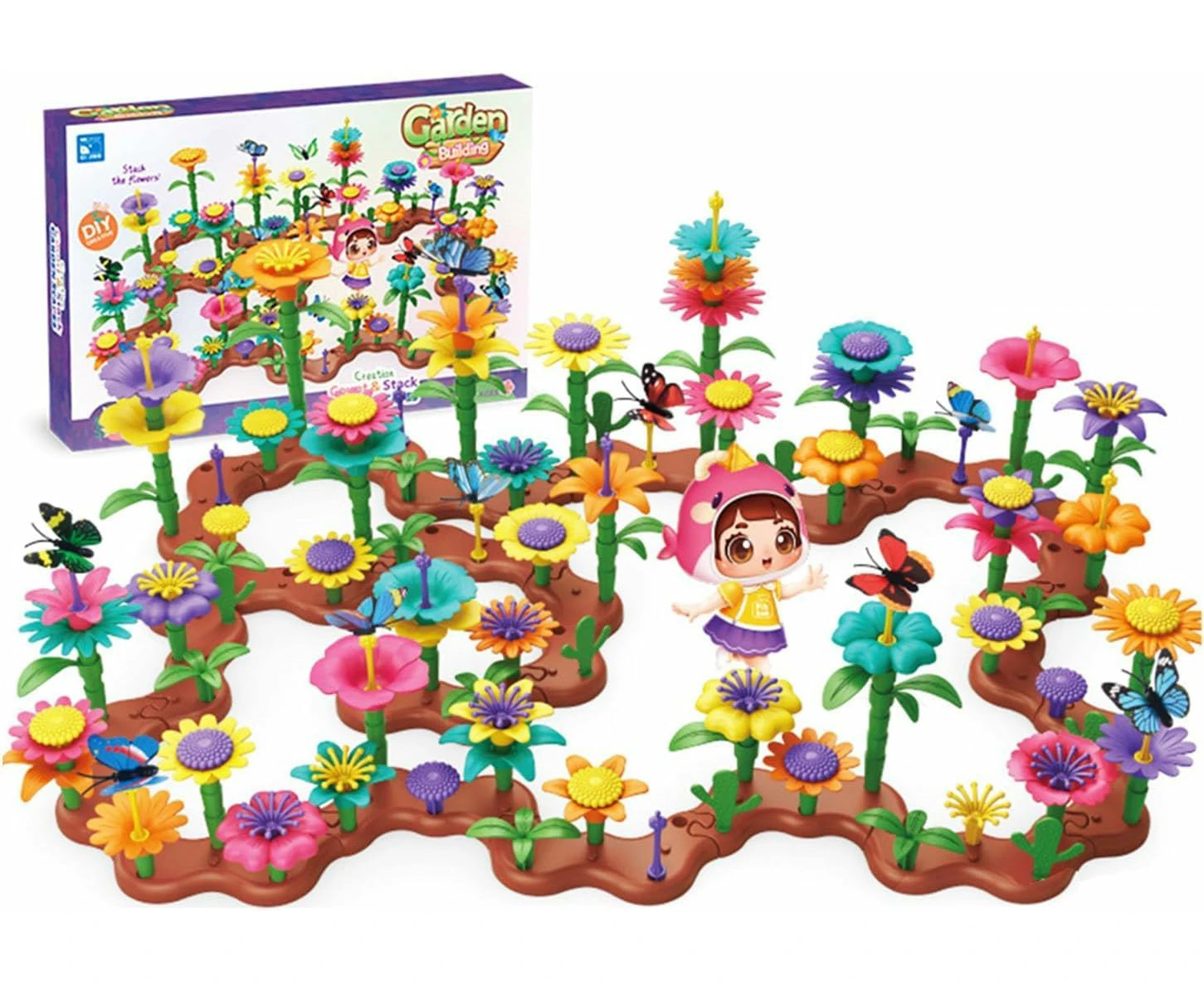 272Pcs Flower Garden Building Toy for Girls, Garden Building Sets Educational Activity STEM Toys, Preschool Educational Gardening Toys