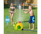 Water Sprinkler Baseball Toy for Kids Outdoor Play, 2 in 1 Snail Summer Water Game with 2 Sprinkler Heads, 360° Roating Spray Water Baseball