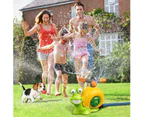 Water Sprinkler Baseball Toy for Kids Outdoor Play, 2 in 1 Snail Summer Water Game with 2 Sprinkler Heads, 360° Roating Spray Water Baseball