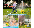 Water Sprinkler Baseball Toy for Kids Outdoor Play, 2 in 1 Snail Summer Water Game with 2 Sprinkler Heads, 360° Roating Spray Water Baseball