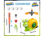 Water Sprinkler Baseball Toy for Kids Outdoor Play, 2 in 1 Snail Summer Water Game with 2 Sprinkler Heads, 360° Roating Spray Water Baseball for Summer