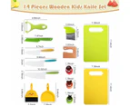 14PACK Safe Knife Kid Kitchen Set for Real Cooking, Montessori Kitchen Tool Toy for Girl Boy