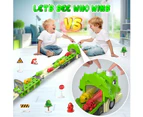 Car Toys for Boy Birthday Gifts, Foldable Ejection Race Track Dinosaur Toy Cars Toy Trucks w/Sound, 6 Dino Cars & 12 Road Signs, Toys for Boys