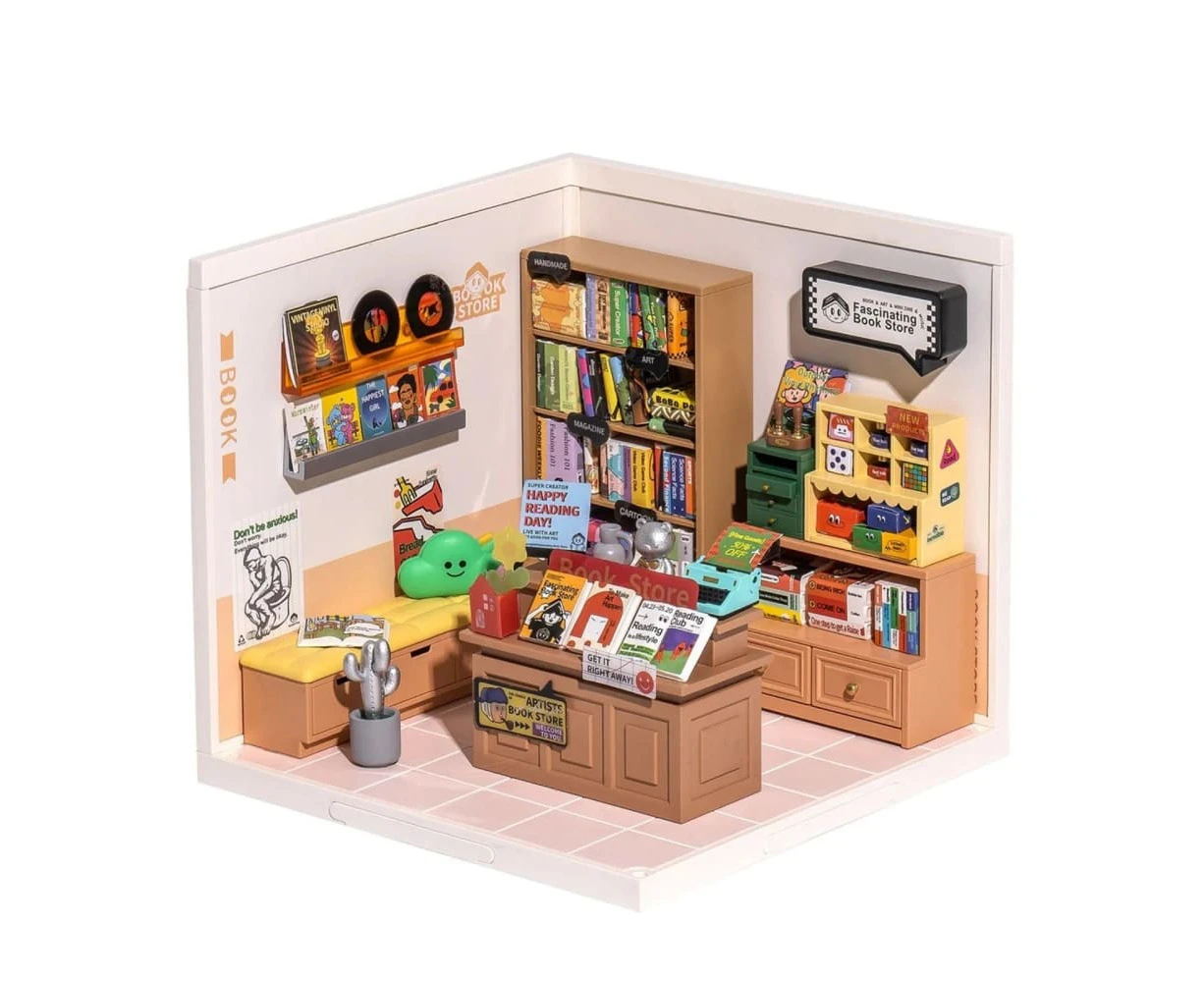 Creator Diy Miniature Kit Bookstore Experience The Fascinating World Of Making 3D Puzzle For Kids Toys