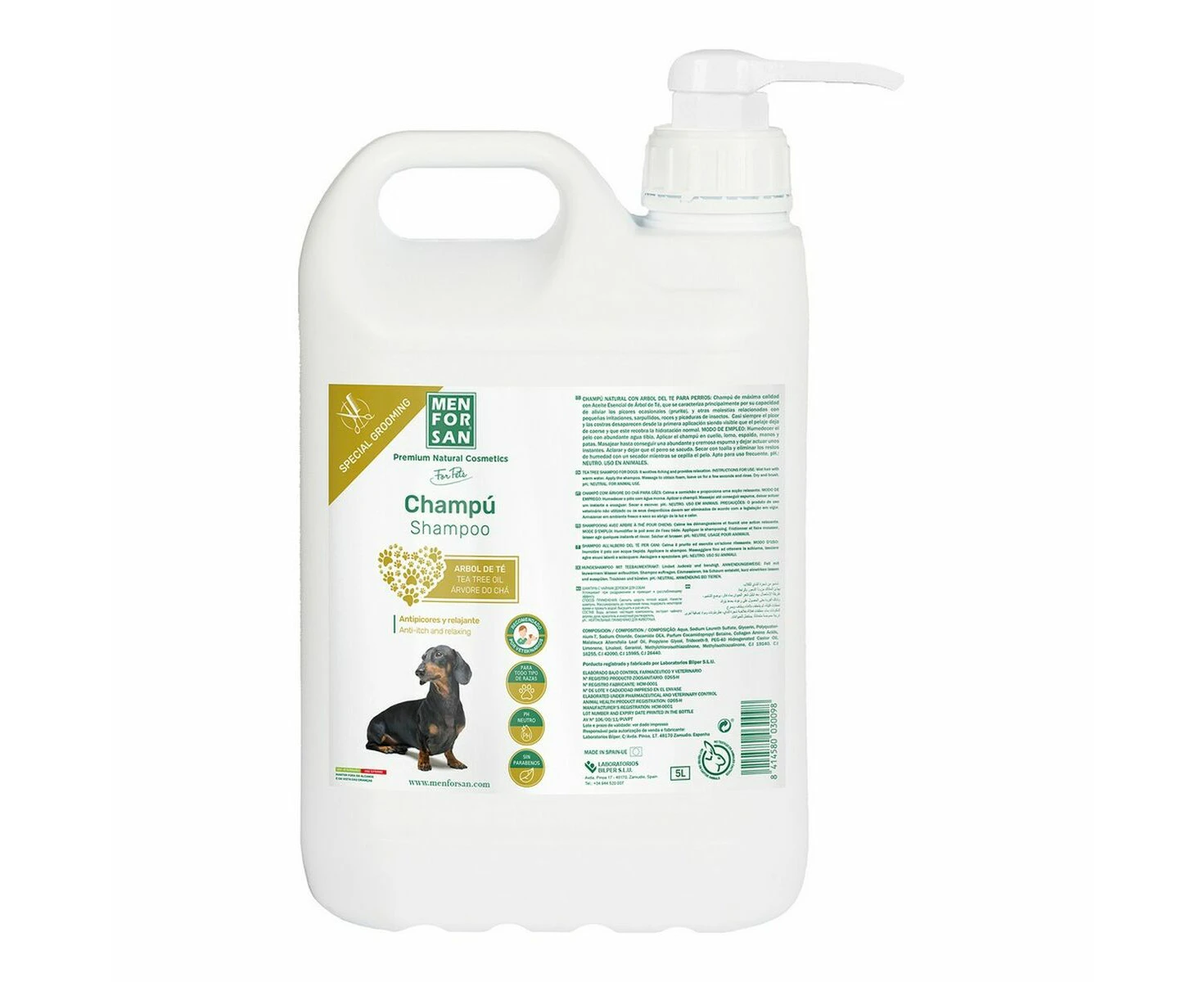 Shampoo Menforsan Dog Tea Tree 5 l Caramel