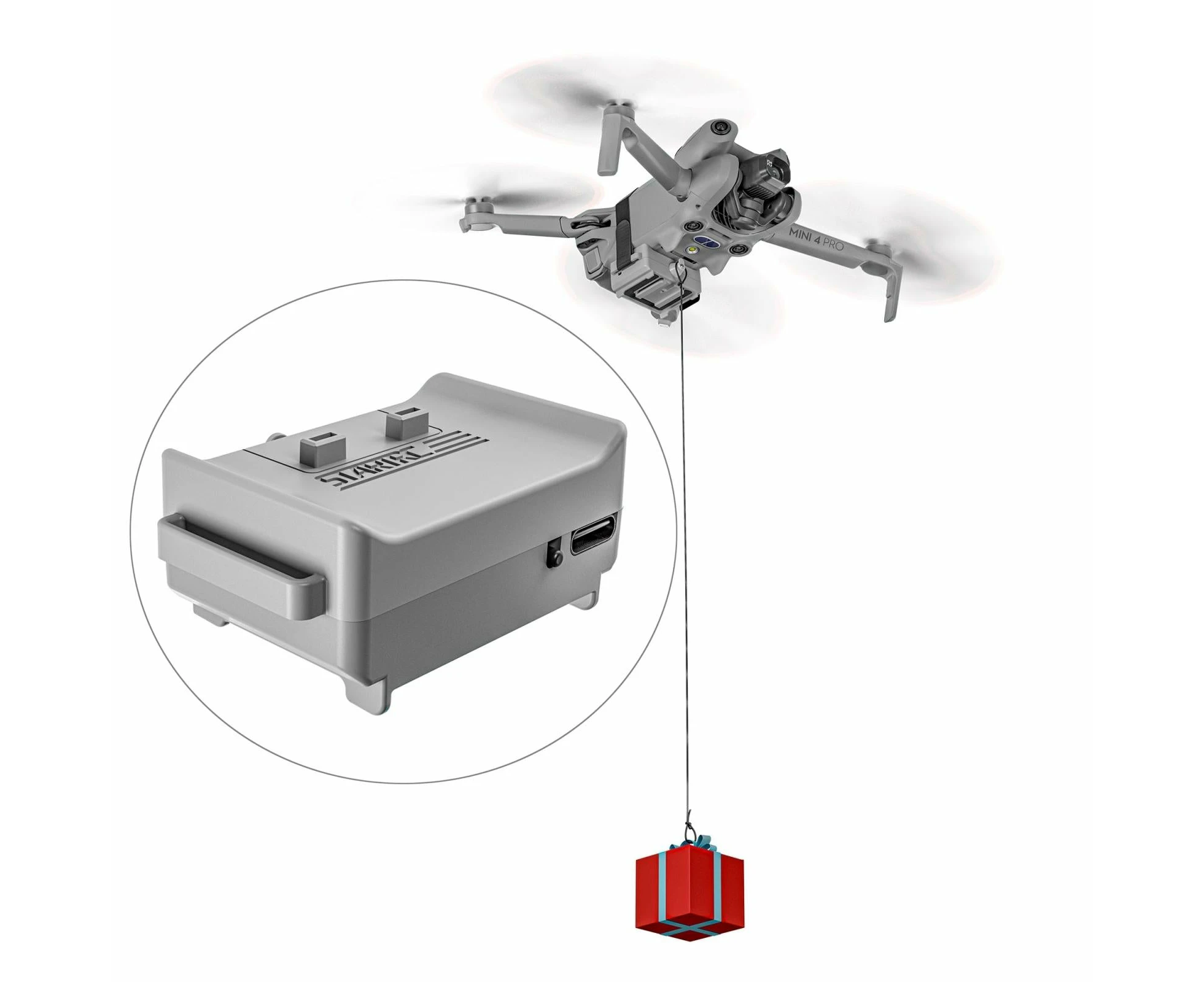 Magnetic Air Dropping System Thrower Parabolic Bracket For Dji Mini 4 Pro