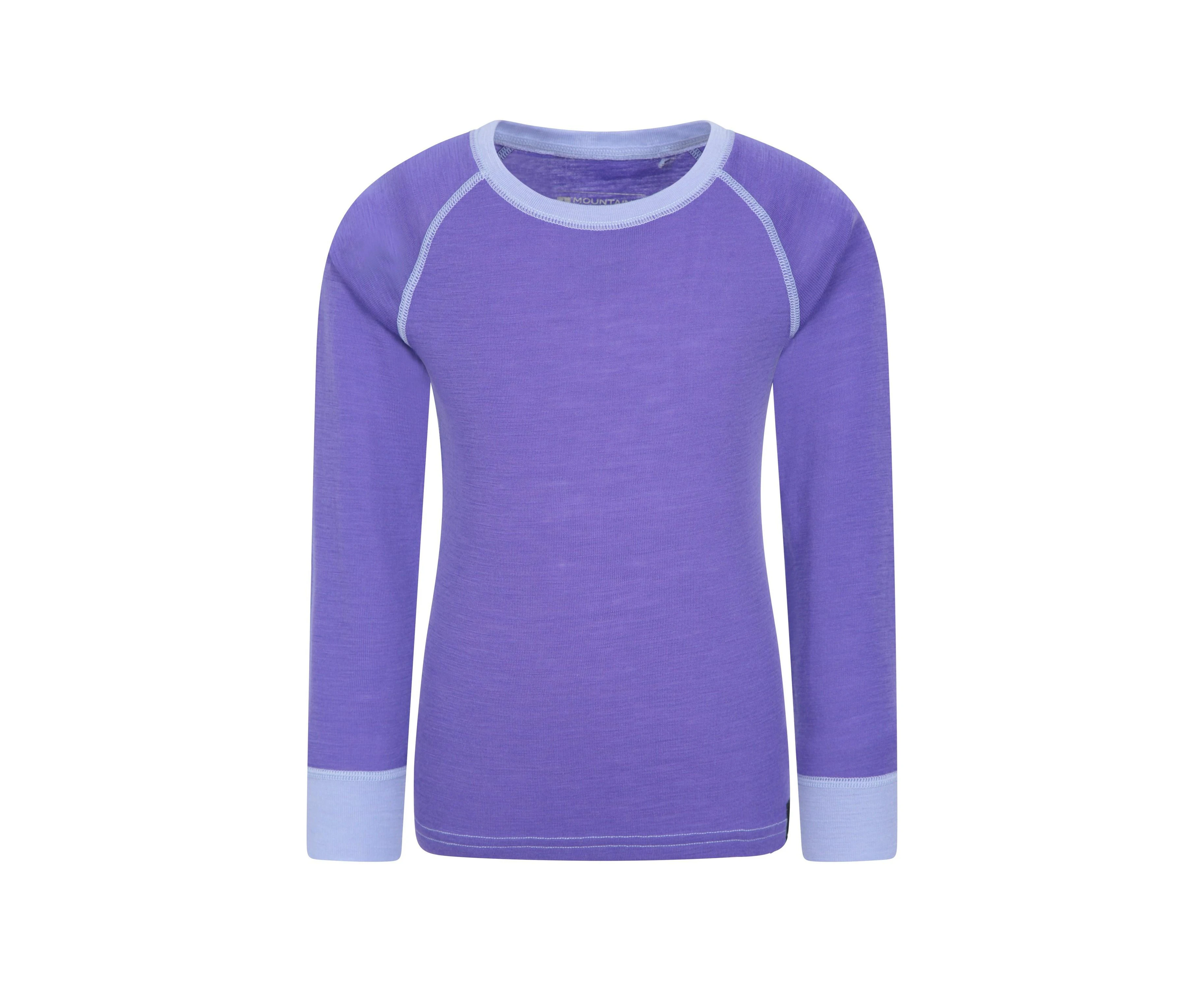 Mountain Warehouse Childrens/Kids Merino II Round Neck Base Layer Top (Purple) - MW393