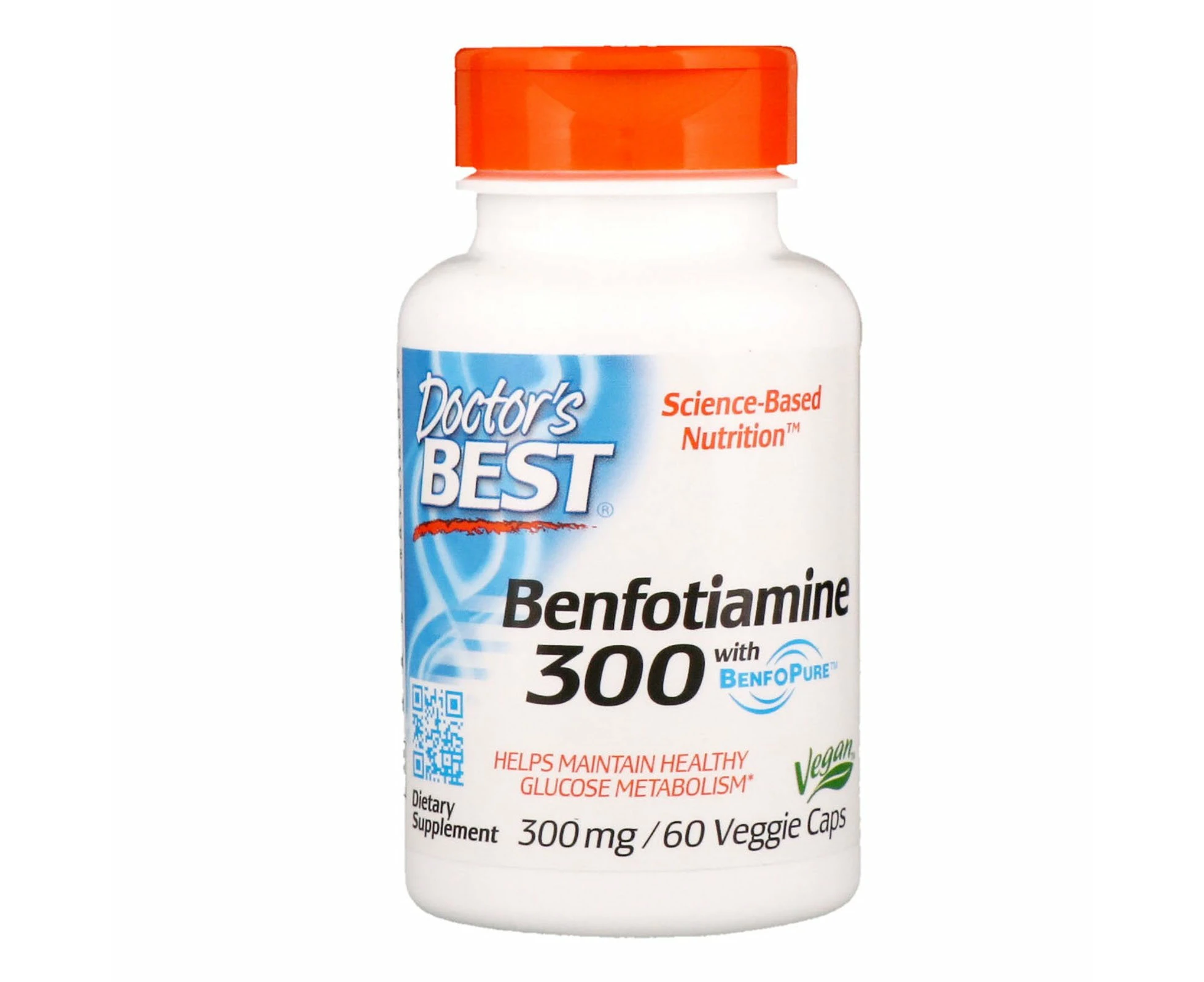 Doctor's Best, Benfotiamine with BenfoPure, 300 mg, 60 Veggie Caps