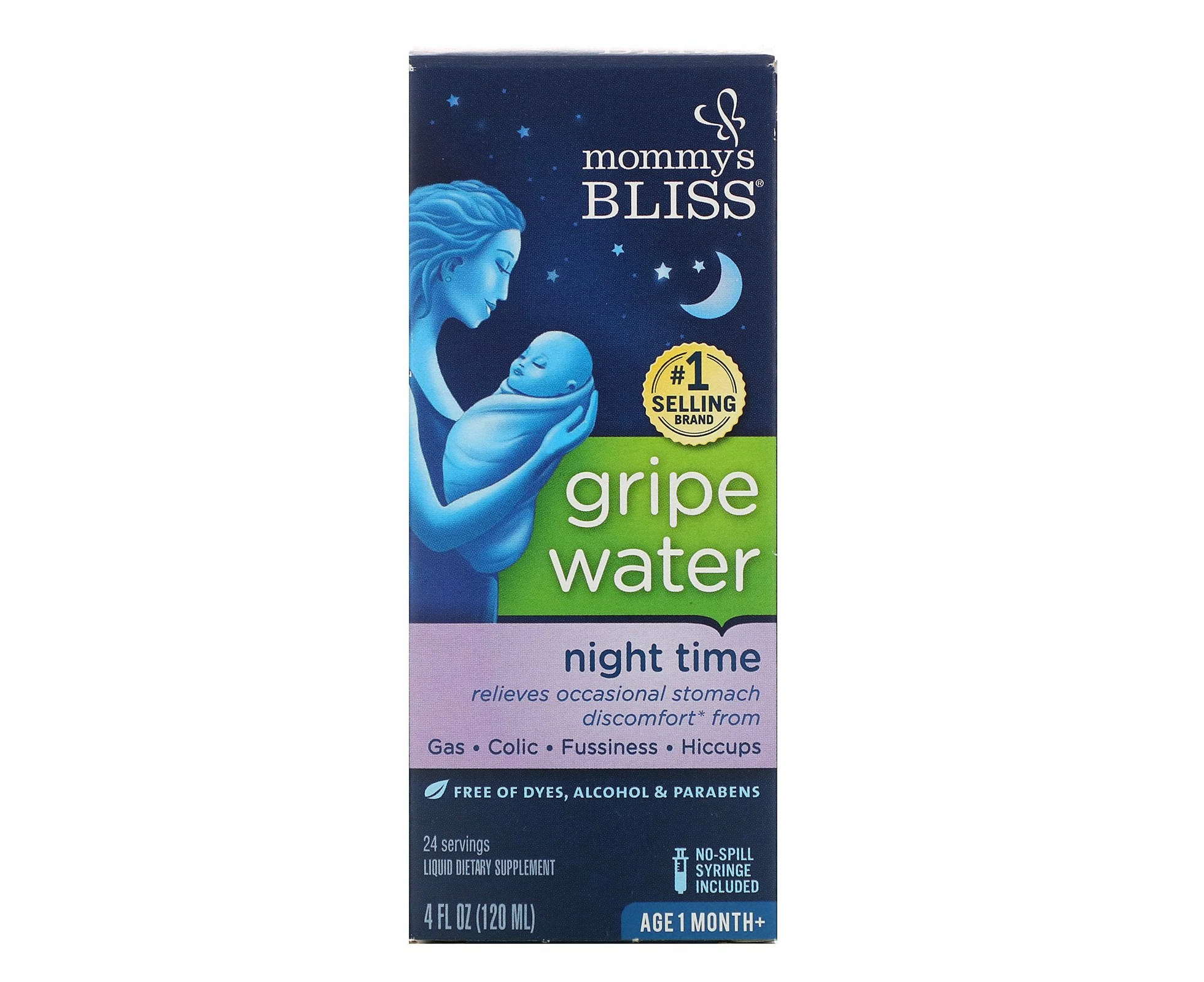 Mommy's Bliss, Night Time, Gripe Water, 1 Month+, 4 fl oz (120 ml)