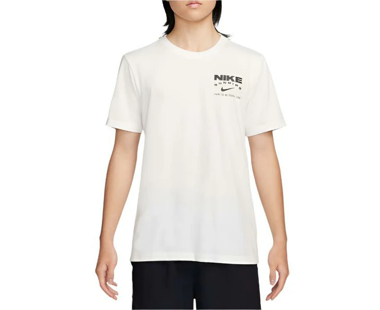 Nike Mens Dri FIT Track Club Running Tee - White