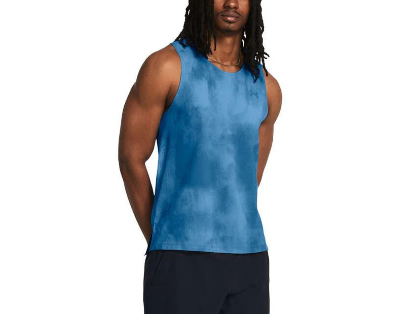 Under Armour Mens UA Launch Elite Printed Tank - Blue