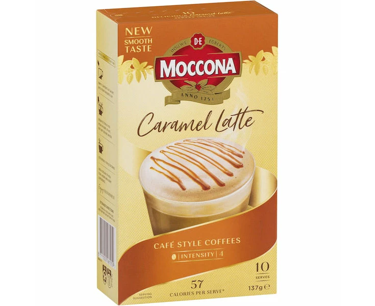 Moccona Coffee Sachets Caramel Latte 10 Pack