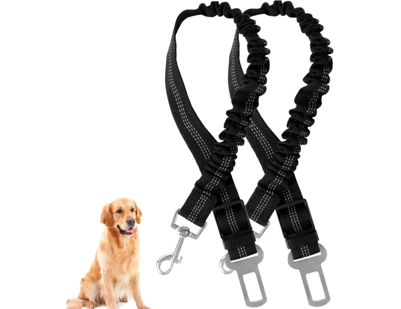 Set of 2 Car Seat Harnesses for Pets, One-Piece Shock-Absorbing Harness with Clip