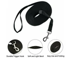 Long Training Dog Leash: 3m Nylon Strap for Hands-Free Walking (Black).