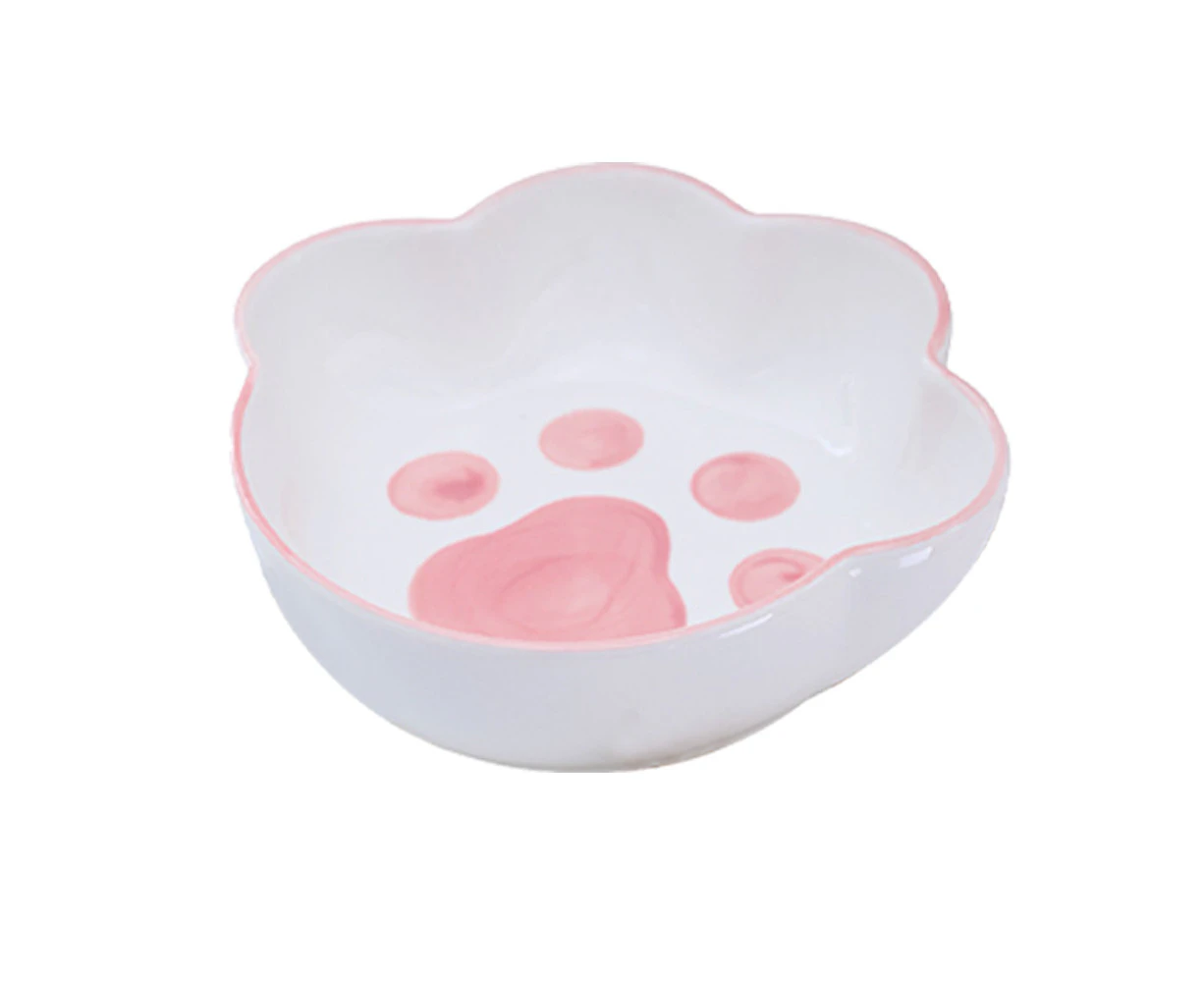 Cat Food Bowl Ceramic,Cute Paw Shaped Kitten Bowls, Cat Plates, Small Animal Food Bowl