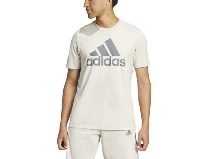 Adidas Mens Essentials Single Jersey Big Logo Tee - Grey