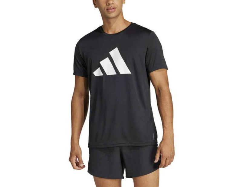 Adidas Mens AEROREADY Run It Badge of Sport Tee - Black