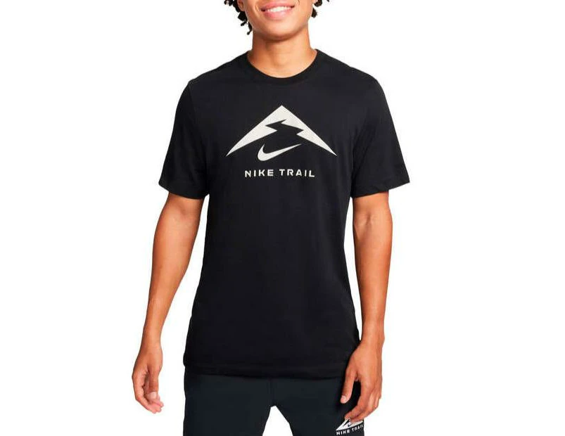 Nike Mens Dri FIT Trail Running Tee - Black