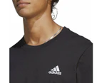 Adidas Mens Essentials Small Logo Tee - Black