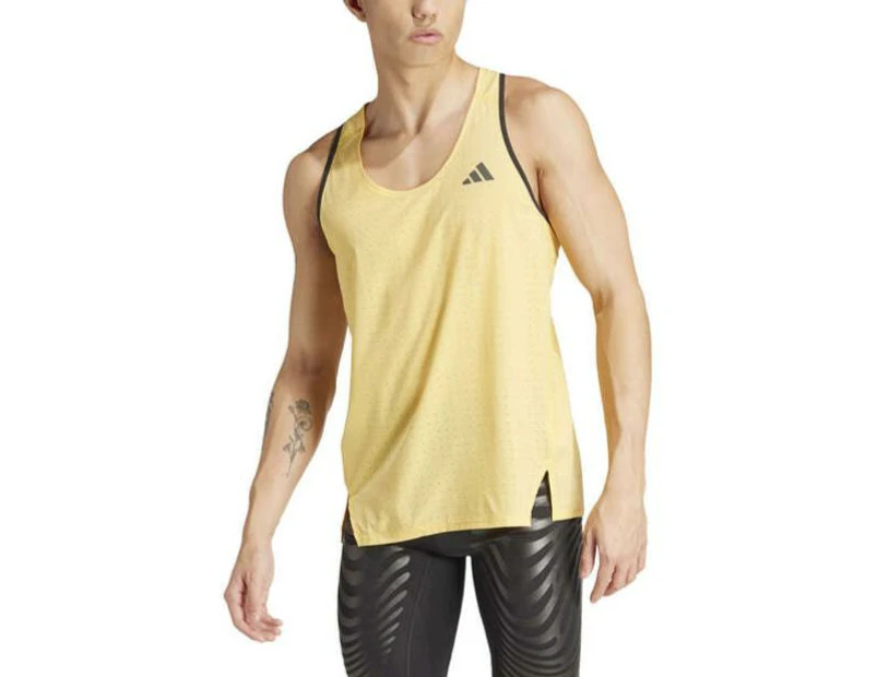 Adidas Mens ADIZERO Running Tank - Mango