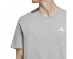 Adidas Mens Essentials Small Logo Tee - Grey