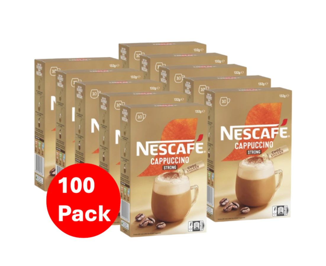 Nescafe Cappuccino Strong Coffee Sachets 100 Pack