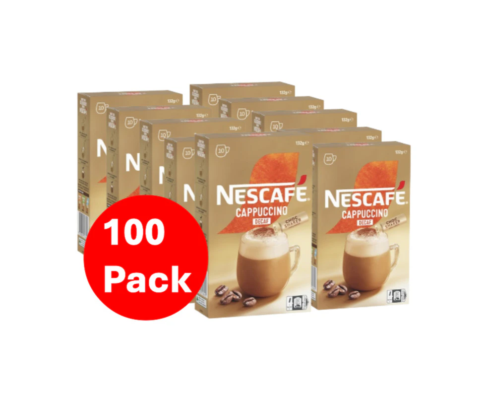 Nescafe Cappuccino Decaf Coffee Sachets 100 Pack