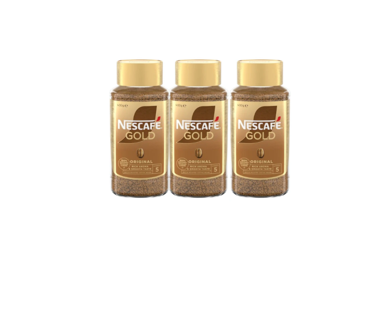 3 x Nescafe Gold Original Soluble Instant Coffee 400g