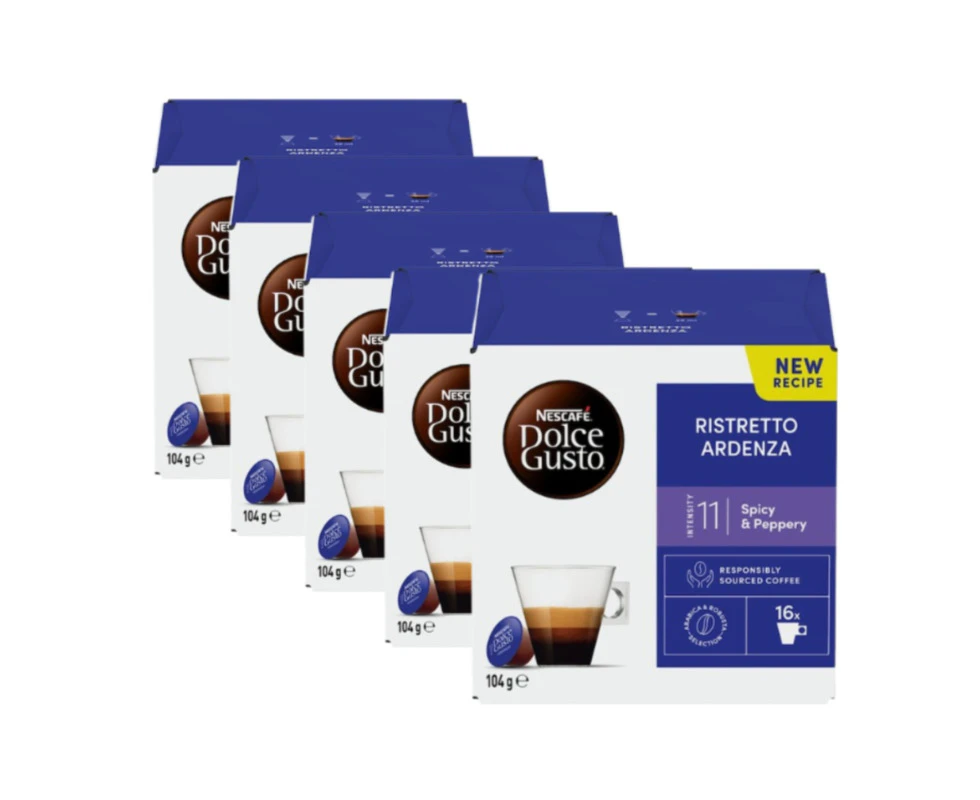 5 x Nescafe Dolce Gusto Ristretto Ardenza Spicy & Peppery 16 Pack