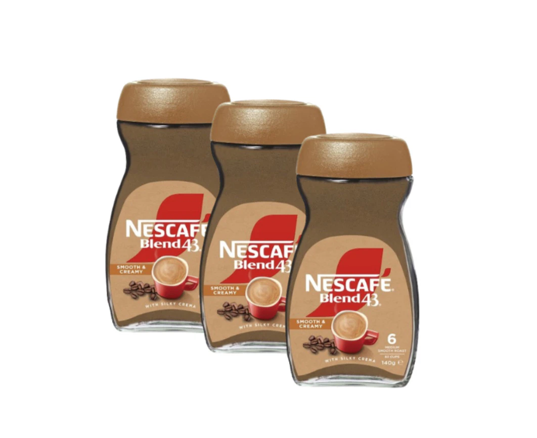 3 x Nescafe Blend 43 Smooth & Creamy Instant Coffee 140g