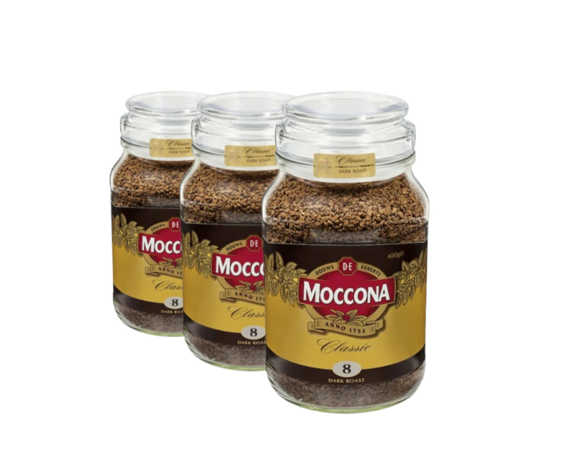 3 x Moccona Freeze Dried Instant Coffee Classic Dark Roast 400g