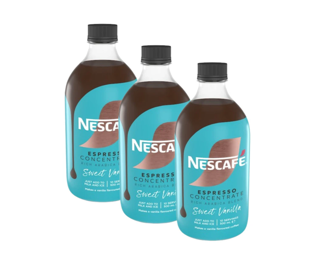 3 x Nescafe Espresso Concentrate Sweet Vanilla Liquid Coffee 500ml