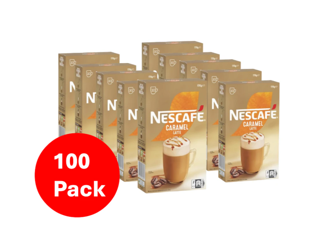 Nescafe Caramel Latte Coffee Sachets 100 Pack