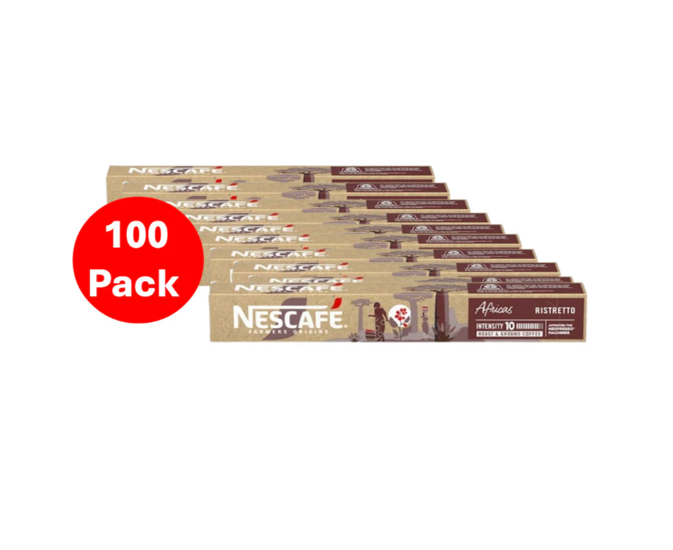 Nescafe Farmers Origin Pods Africas Ristretto Coffee Capsules 100 Pack