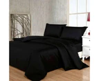 100% Bamboo Silk Feel Soft Doona Quilt Cover Set Black