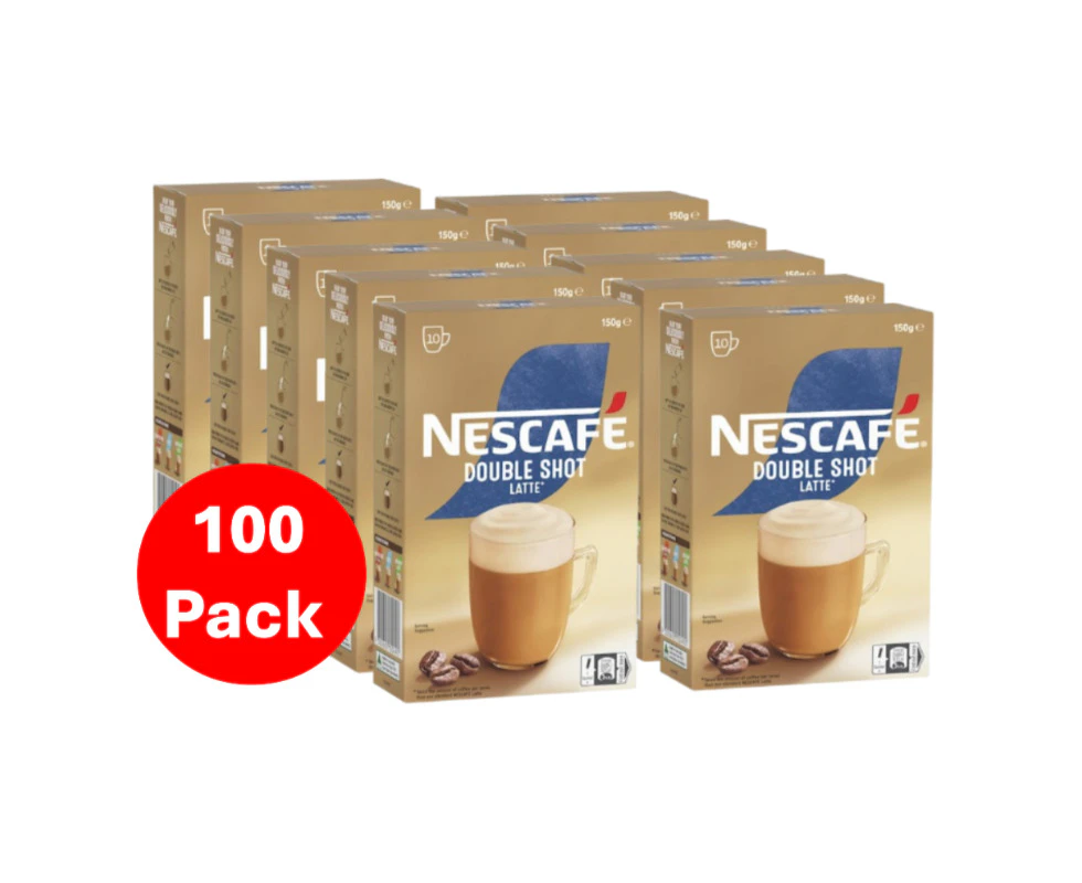 Nescafe Double Shot Latte Coffee Sachets 100 Pack