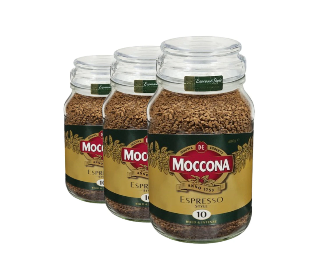 3 x Moccona Freeze Dried Instant Coffee Espresso 400g