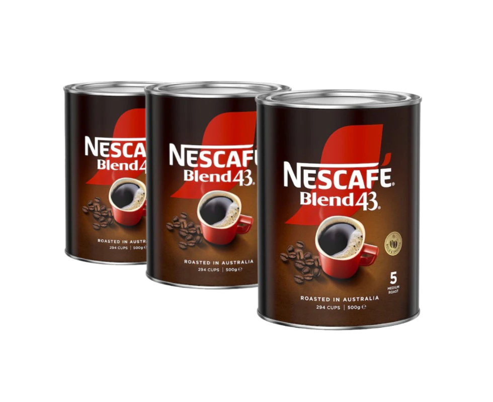 3 x Nescafe Blend 43 Instant Coffee 500g