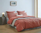 Gioia Casa 100% Cotton Checkered Waffle Pattern Quilt Cover Set-Terracotta - King