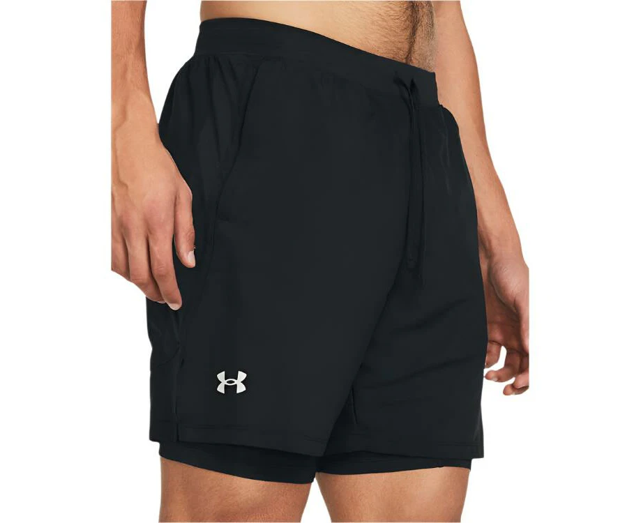 Under Armour Mens UA Launch 7 inch 2 in 1 Running Shorts - Black