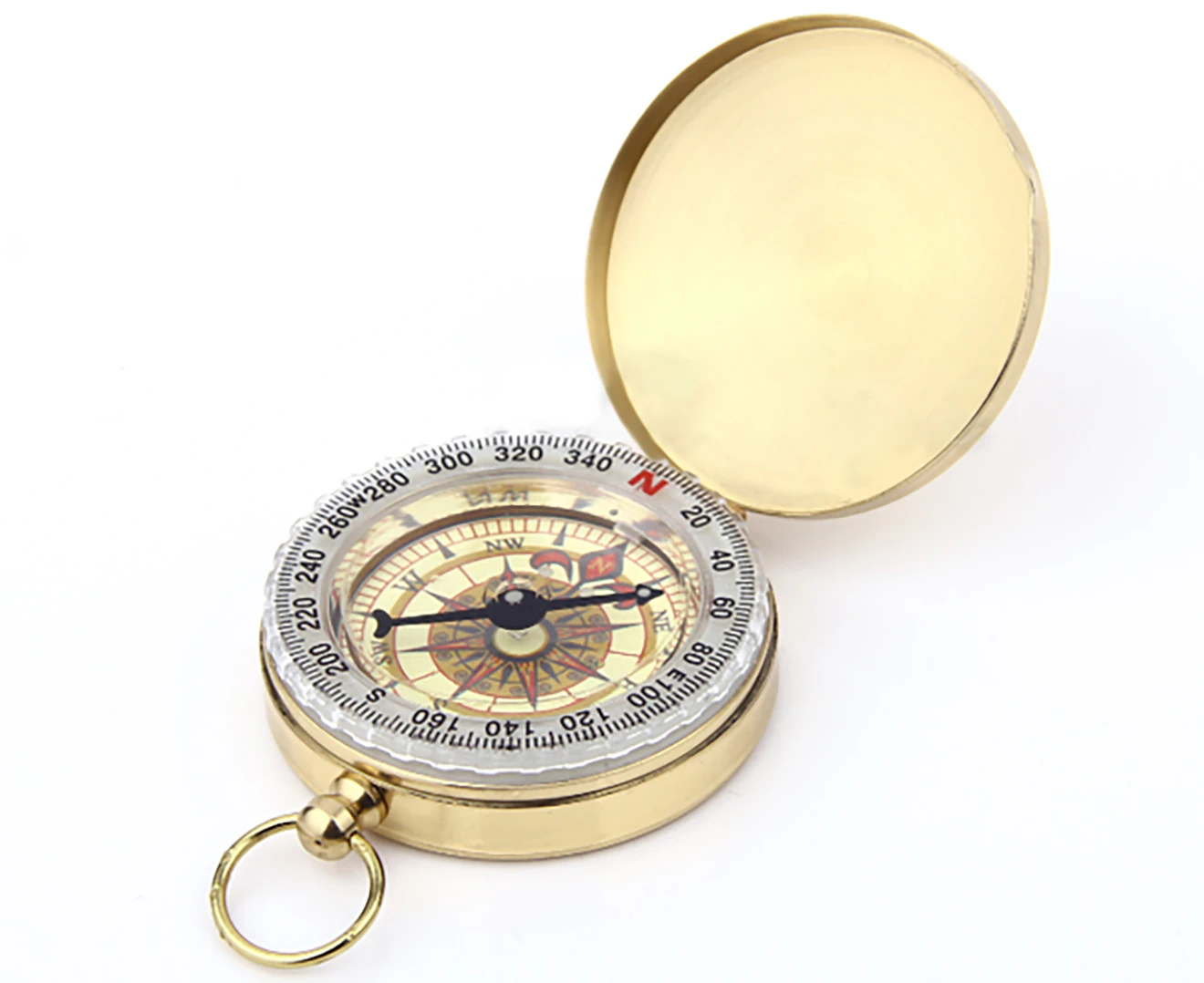 Portable Classic Brass Survival Camping Compass Outdoor Hiking Pocket Watch Map