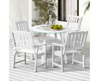 Livsip 5PCS Outdoor Dining Setting Solid Wood Chair Patio Furniture Set