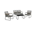 Odele Outdoor Set 4 Piece Sofa 2 Chairs Table