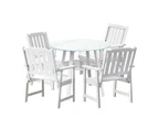 Livsip 5PCS Outdoor Dining Setting Solid Wood Chair Patio Furniture Set