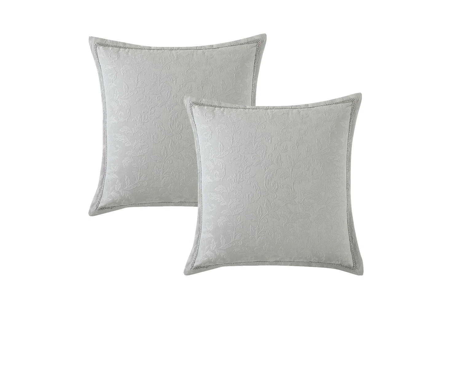 Private Collection Pair of Valentina Cloud Jacquard European Pillowcases 65 x 65cm