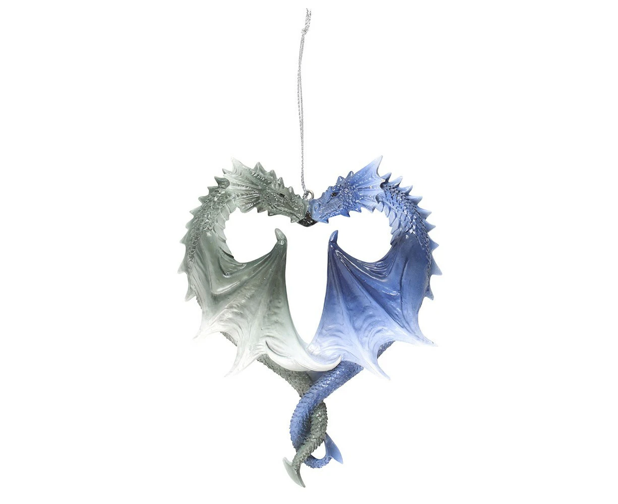 Anne Stokes Dragon Heart Hanging Ornament (Blue/Grey) - SD6366