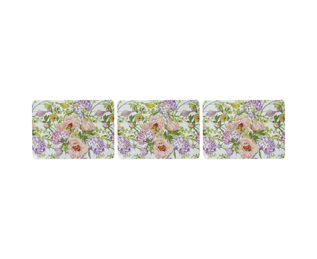 3x 4pc LVD MDF/Cork Spring Floral Placemat Kitchen Dining Table Mat 30x21.5cm