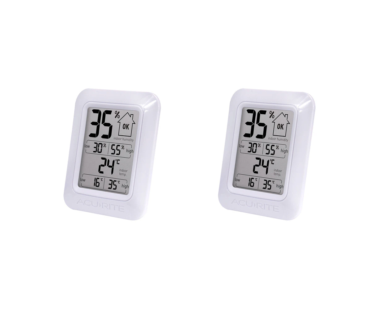 2x Acurite Indoor Digital Humidity/Temperature Monitor/Sensor Household White