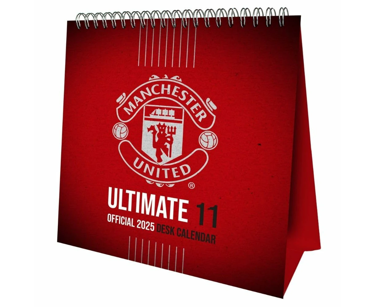 Manchester United FC Ultimate 11 2025 Desktop Calendar (Red/White) - TA12351